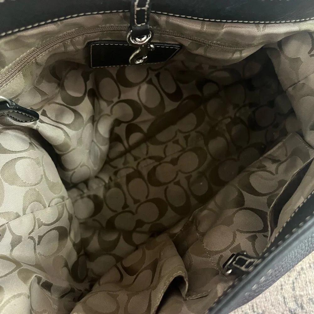 Coach Black Leather Shoulder Bag - Picture 6 of 13